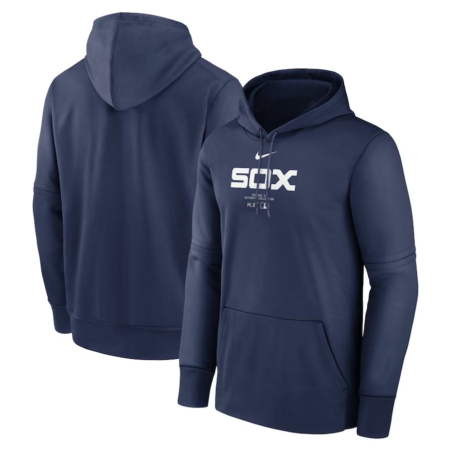 Men 2025 MLB Chicago White Sox Drak blue Nike hoodie style 2